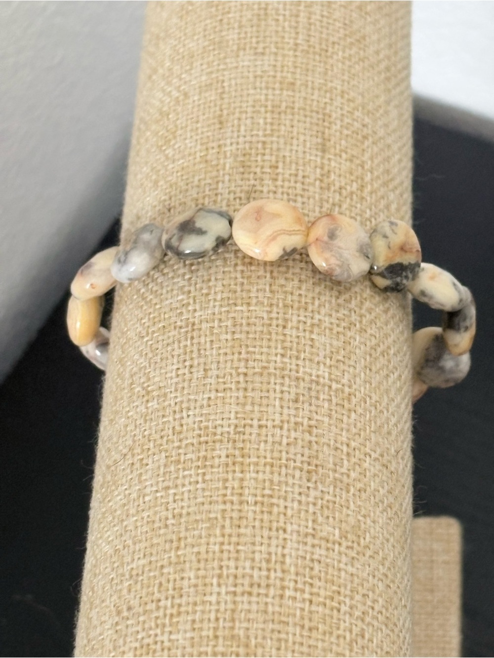 Handcrafted natural crazy lace agate gemstone beaded bracelet